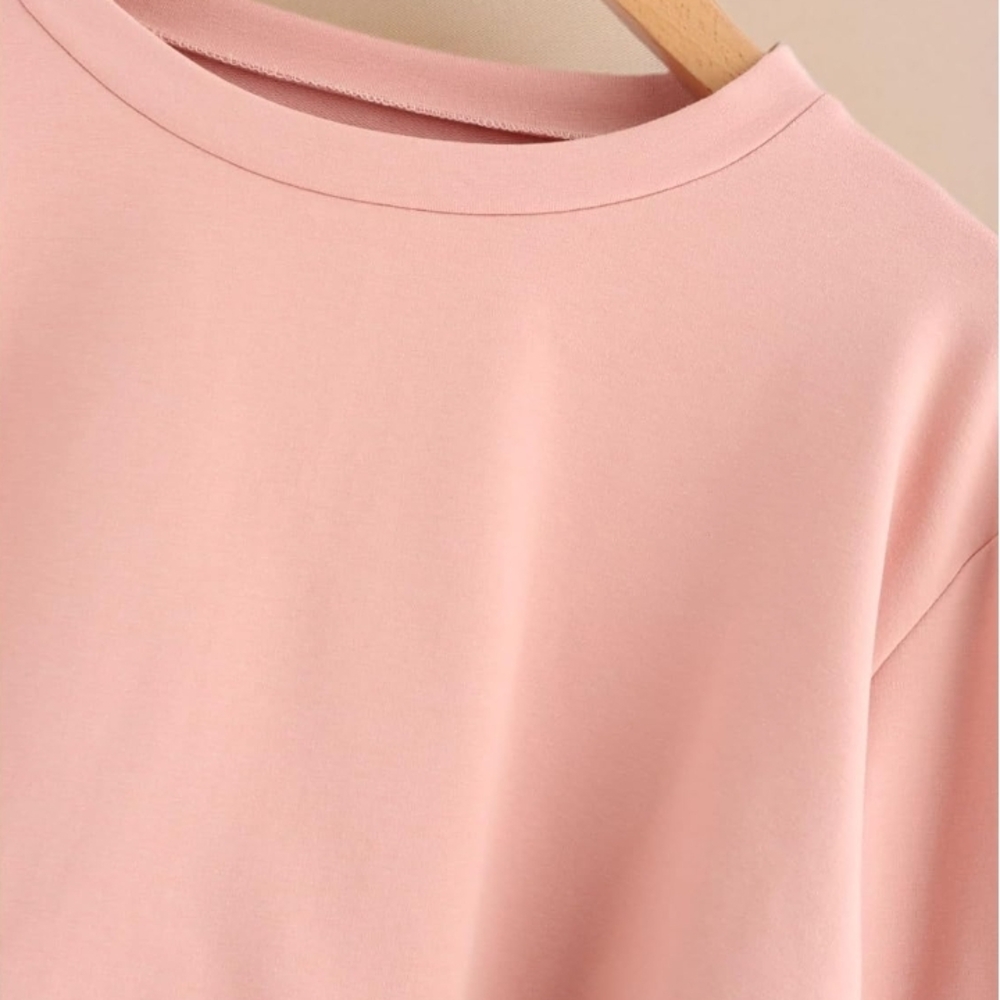 Chic Pink Lace-Up Sleeve Sweatshirt - Picture 6 of 8
